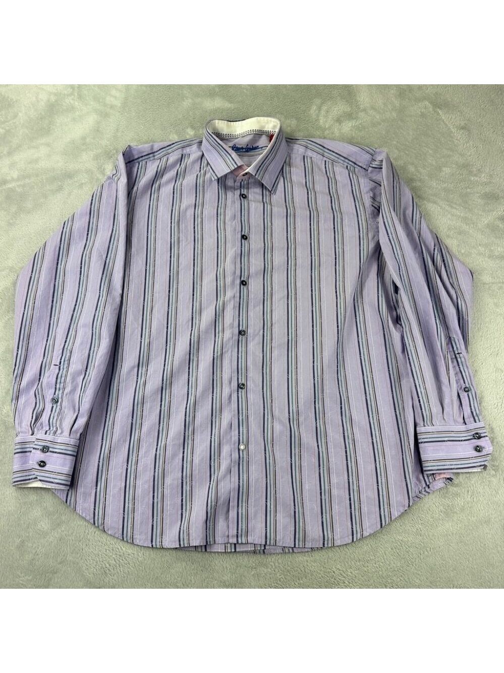 Robert Graham Button Up Long Sleeve Purple Shirt Men’s Size XL